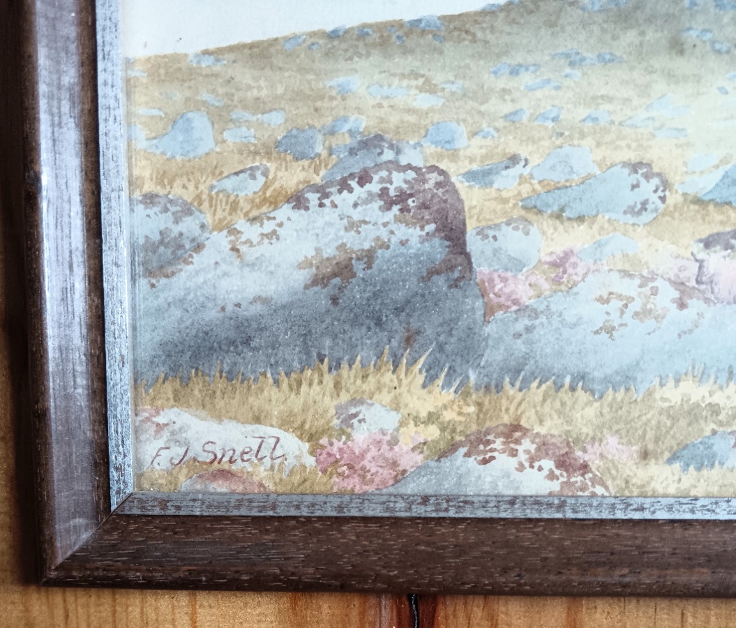 Pair of Antique Edwardian Moorland Landscape Watercolours by F.J. Snell (5).jpg